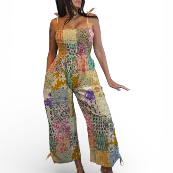 Patchwork Multicolor Jumpsuit - Picture 2 of 8